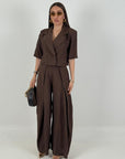 Tailleur PALMA - Completo giacca corta e pantalone gessato