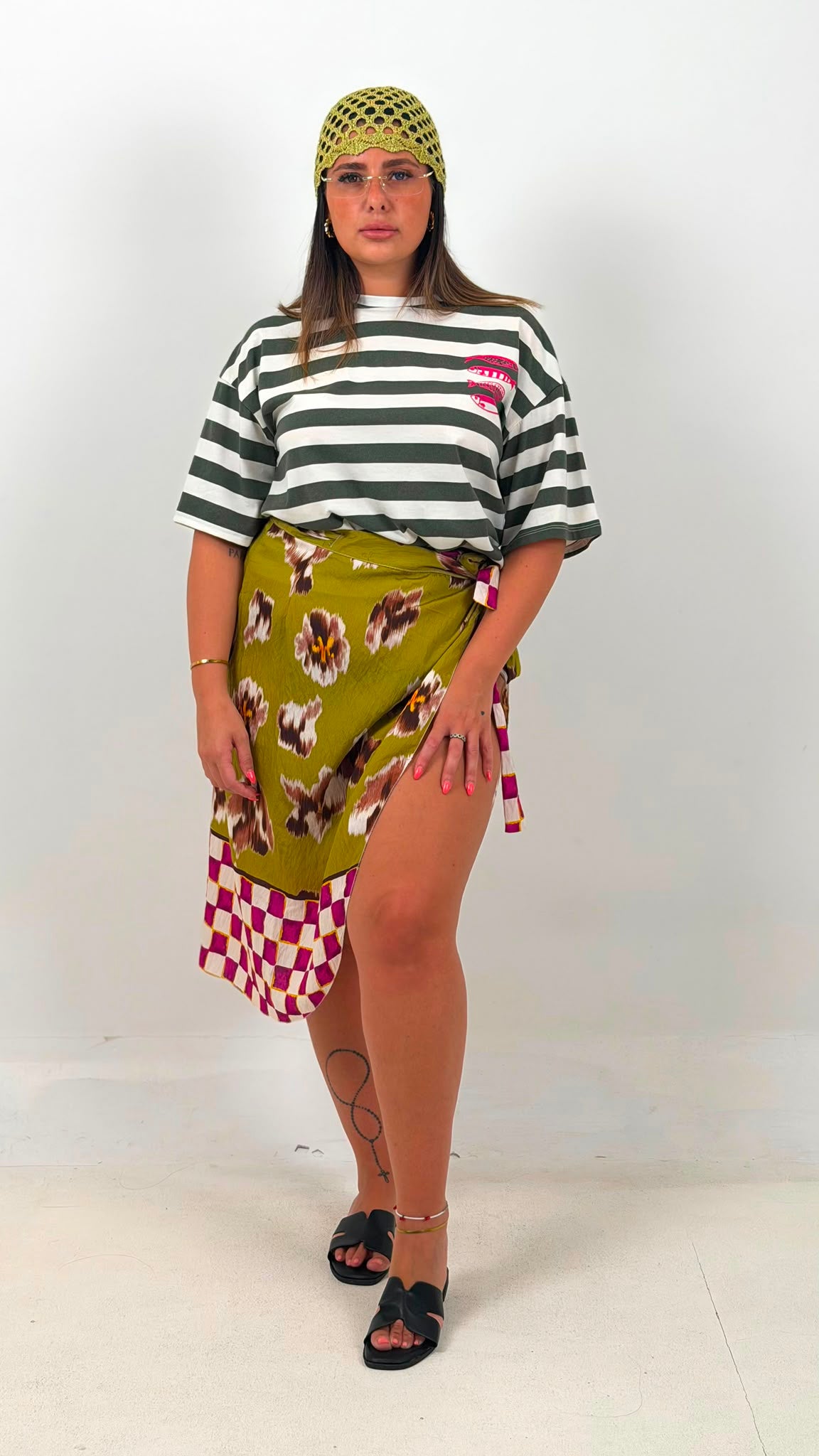 CURVY Gonna pareo FIORI