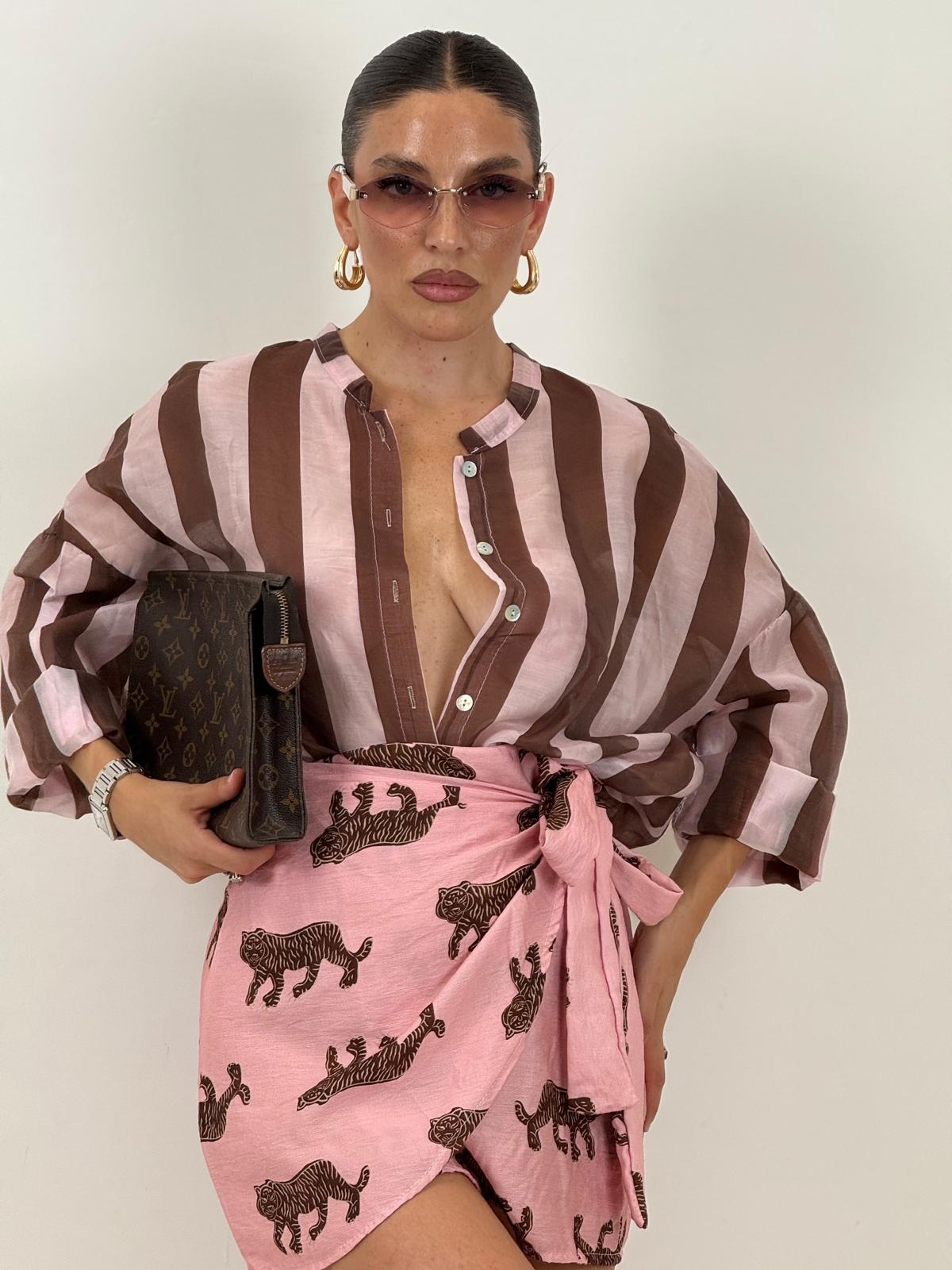 Gonna pareo LEOPARD ROSA
