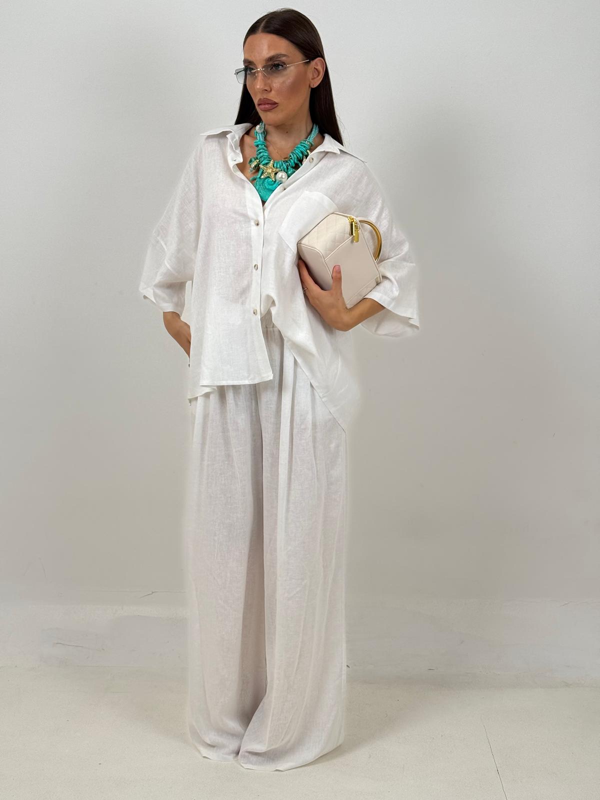 Cordset JOSEPHINE - Completo camicia e pantalone 55%lino e 45%cotone