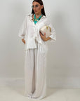 Cordset JOSEPHINE - Completo camicia e pantalone 55%lino e 45%cotone