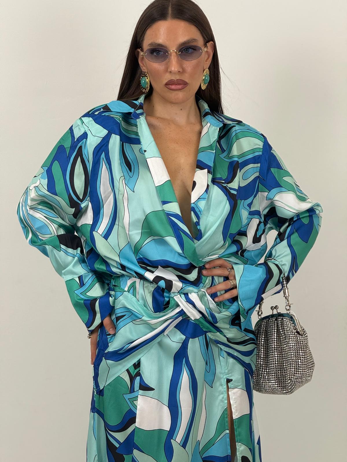 Cordset CELESTE - COMPLETO CAMICIA E GONNA LUNGA - COLLEZIONE CHIC