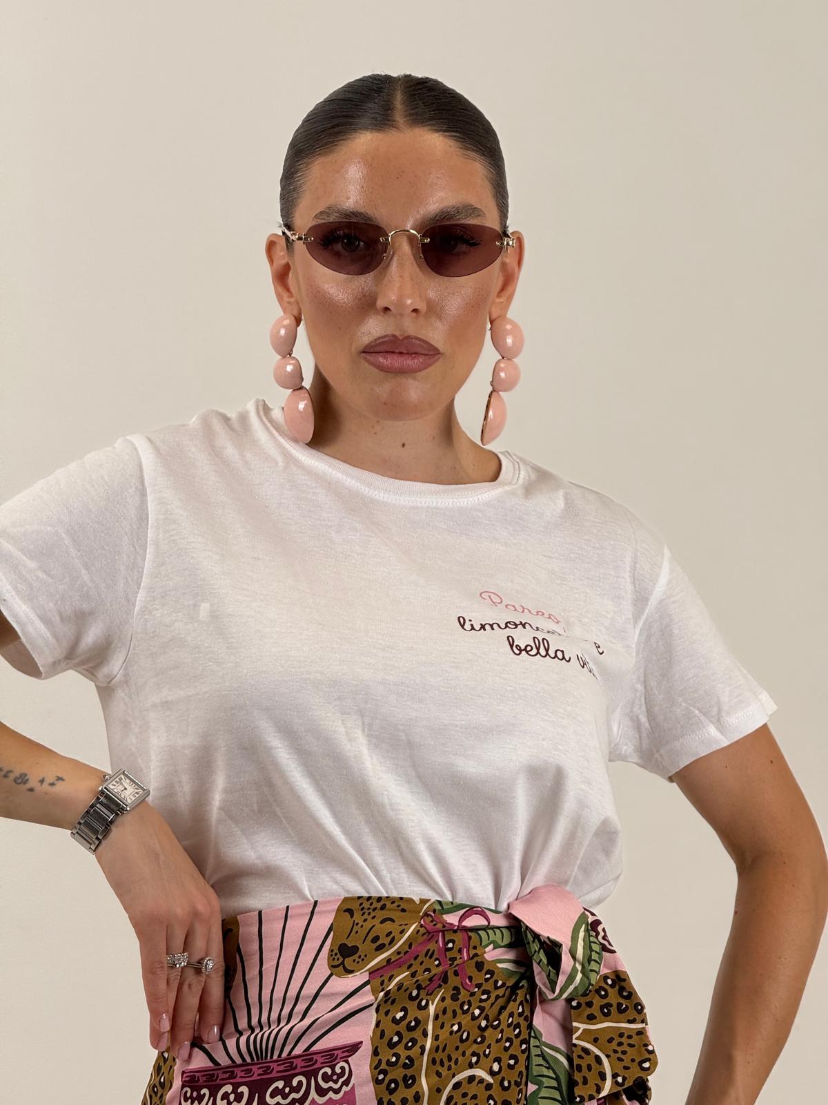 T-shirt in cotone PAREO, LIMONCELLO E BELLA VITA