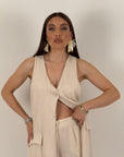 Cordset HILARY - Completo tre pezzi, top gilet lungo e pantalone