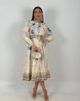 SALDO Abito RENEE - ABITO A FANTASIA CON CINTURA COLLEZIONE CHIC