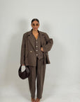 Tailleur LINA - Completo tre pezzi,giacca gilet e pantalone gessato