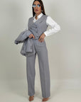 Tailleur Swami - Tailleur sartoriale tre pezzi top giacca e pantalone gessato
