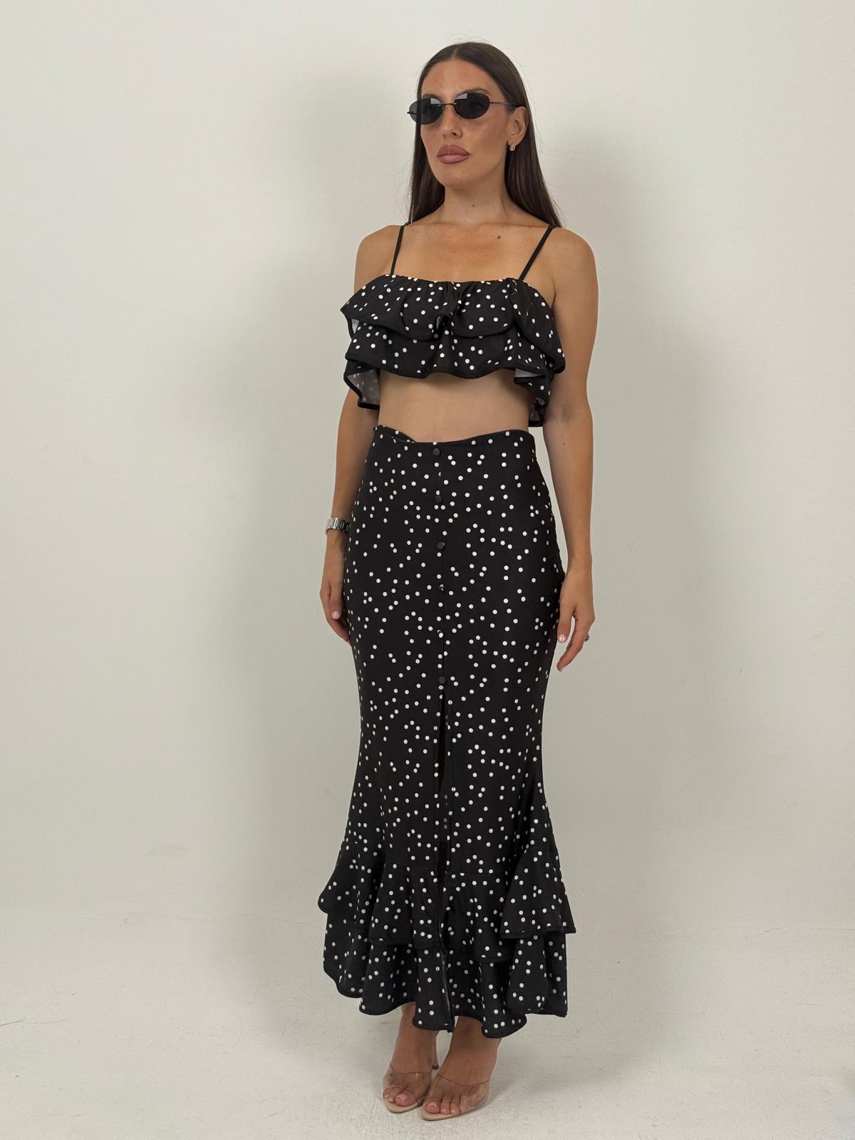 Cordset MARYLINE - Completo top e gonna lunga a pois