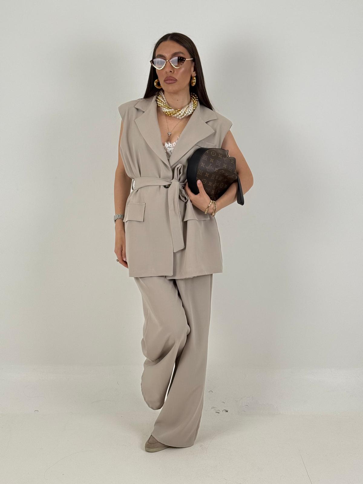 SALDO Tailleur DALILA - Completo gilet con cintura e pantalone