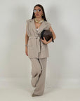 SALDO Tailleur DALILA - Completo gilet con cintura e pantalone