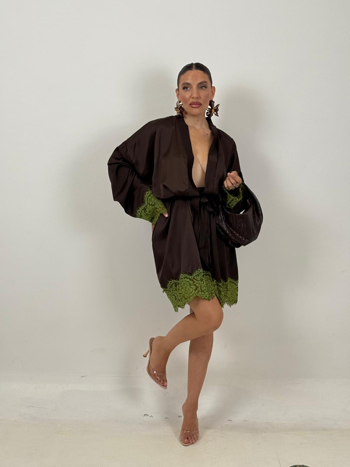 Abito KATRY - Kimono corto effetto seta
