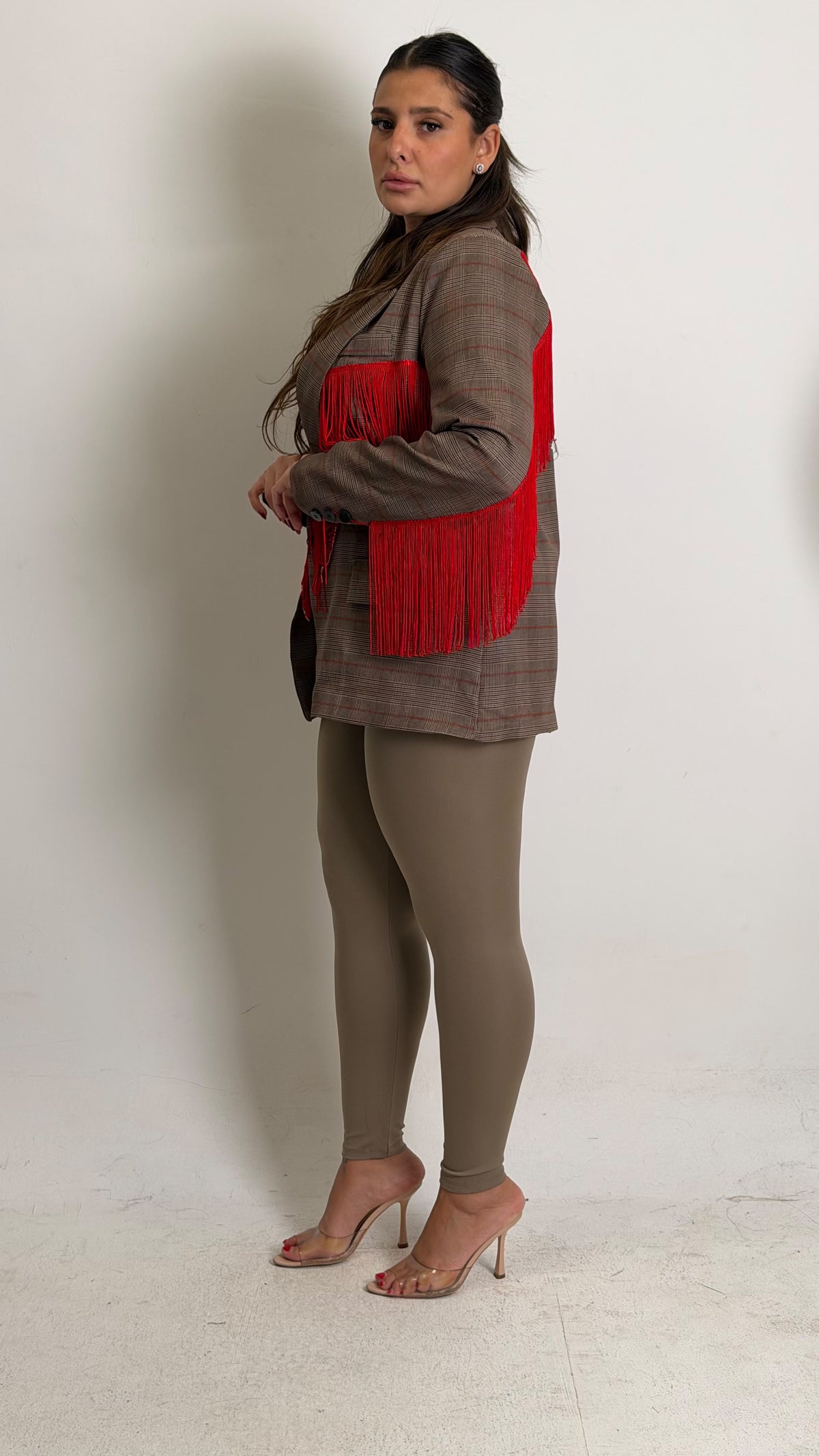 CURVY Giacca FLORA con frange