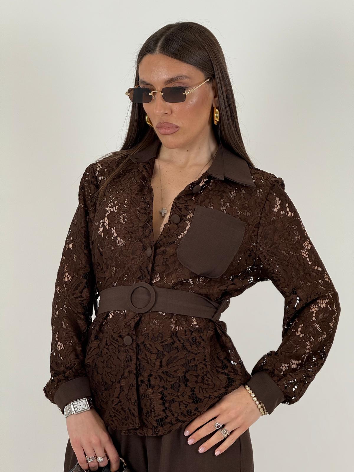 Cordset LOKA - Completo camicia in pizzo e pantalone