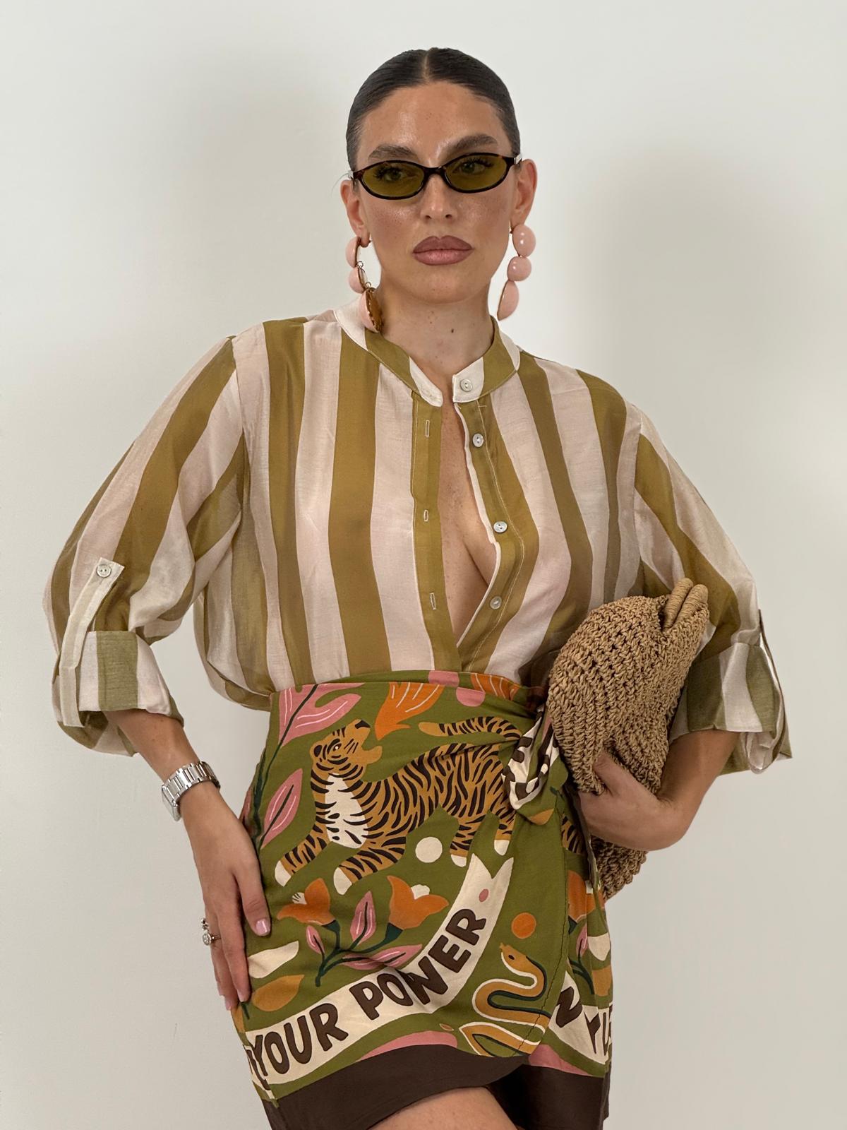 Camicia a righe CREMA&amp;VERDE