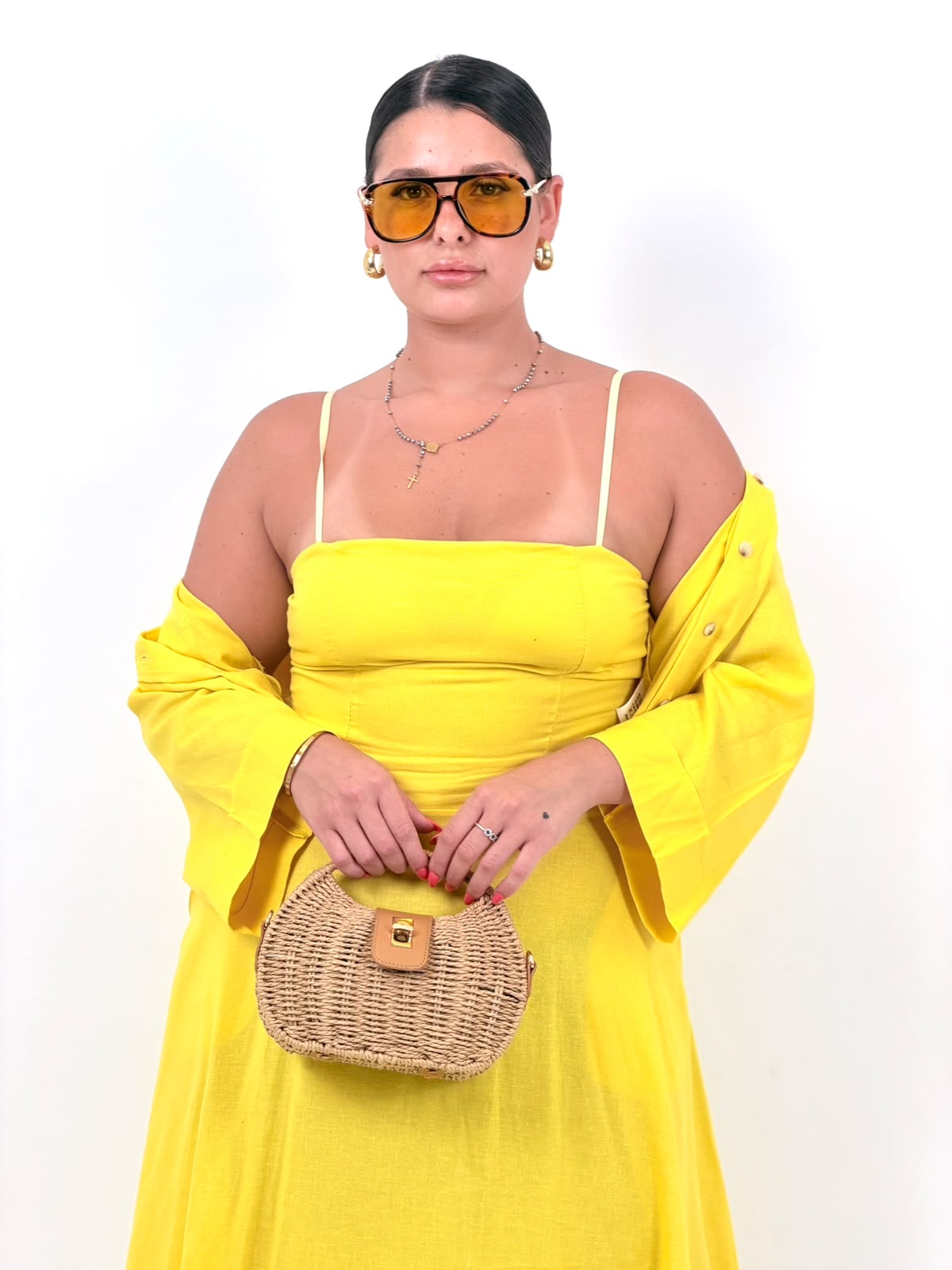 CURVY Cordset ISCHIA - completo composto da vestito longuette e camicia