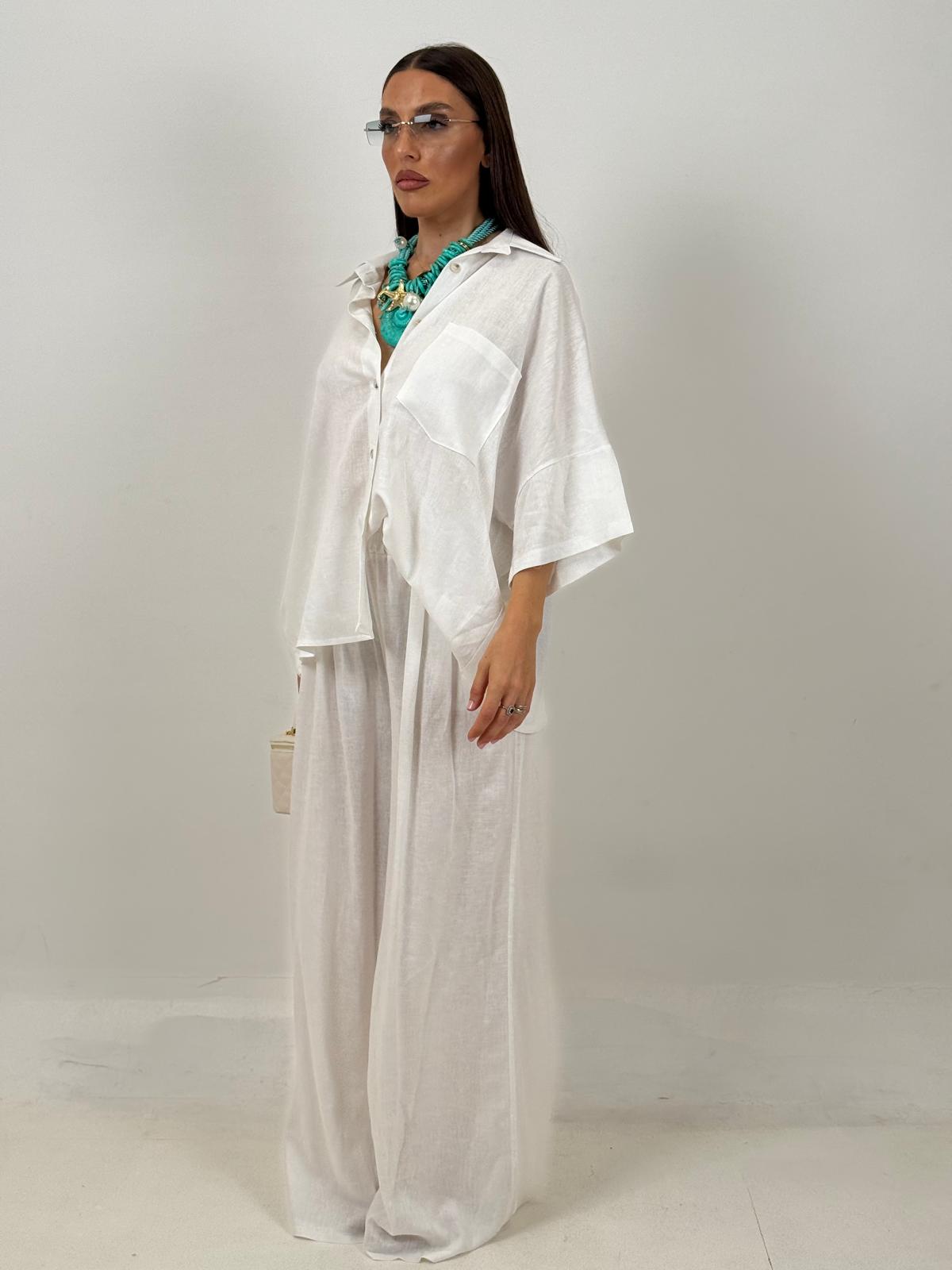 Cordset JOSEPHINE - Completo camicia e pantalone 55%lino e 45%cotone