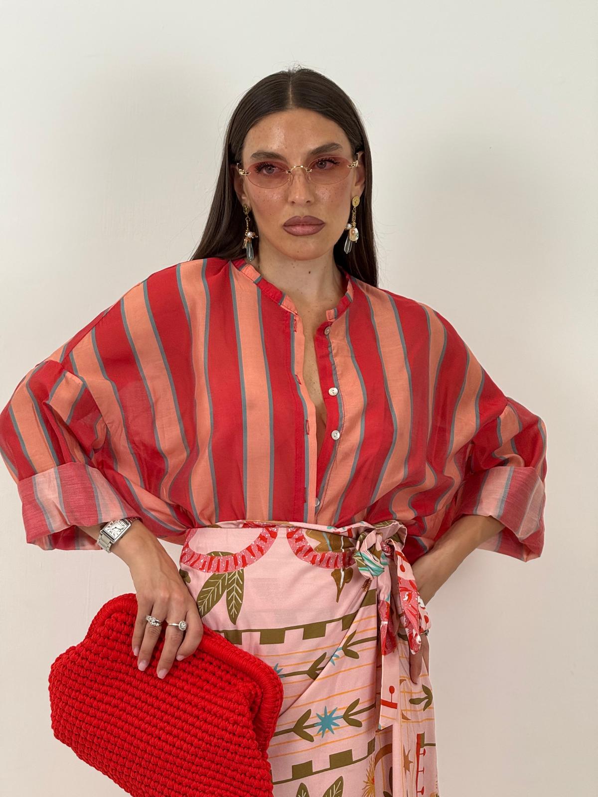 Camicia tricolore a righe RED