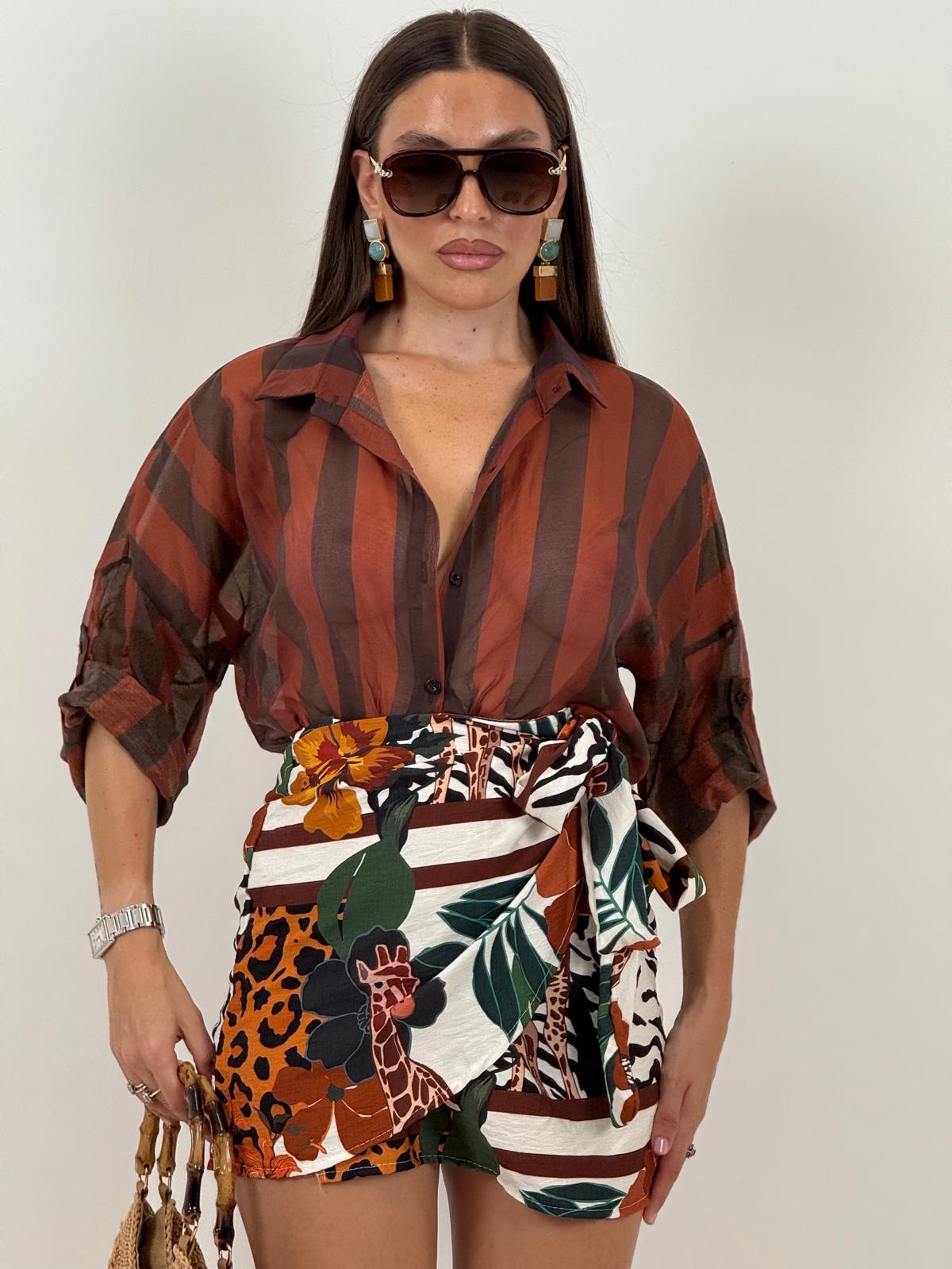 Camicia a righe TABACCO&amp; MARRONE