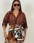 Camicia a righe TABACCO& MARRONE