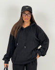 Tuta NOIR - Completo felpa con cappuccio e pantalone
