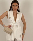 Tailleur GUENDALINA - Completo sartoriale con gilet con Swarovski e pantalone