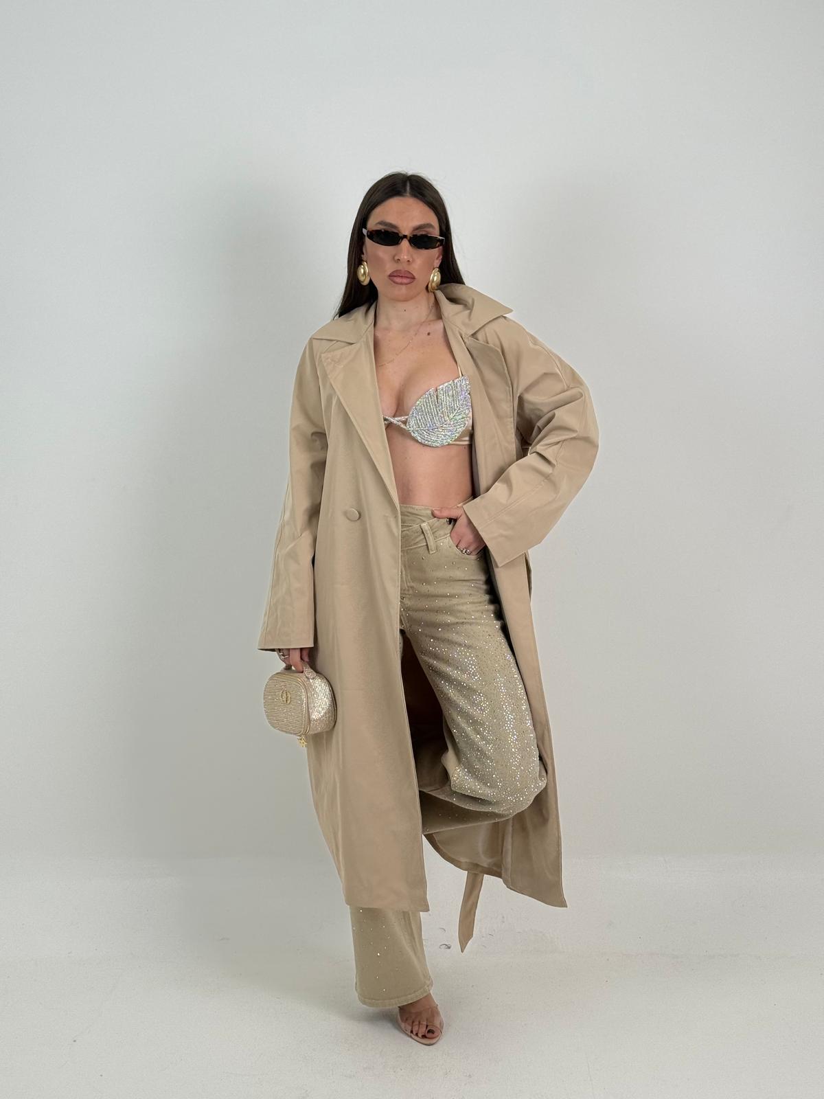 Saldo trench lungo con cintura