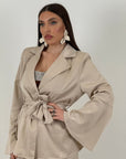 SALDO Tailleur AGNESE - Completo giacca con cintura e pantalone