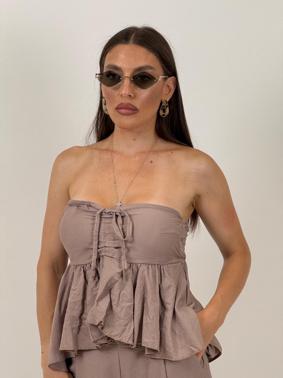 Cordset RUBY - Completo top a fascia e Pantalone low cost
