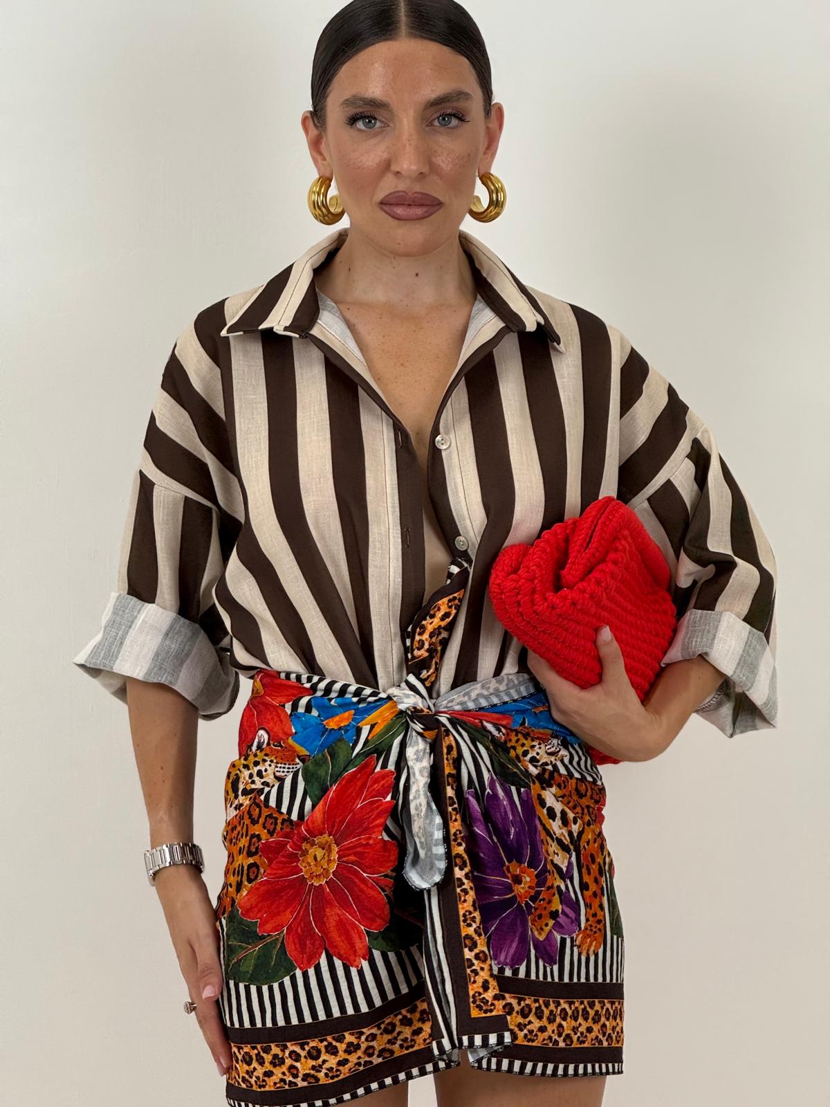 Camicia FLOWERS a righe