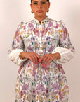 CURVY Abito MELLOR. - abito lungo fantasia a fiori con Cintura nel punto Vita - collezione chic