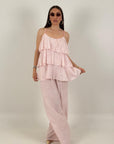 Cordset ELISA - Completo blusa con rouche e pantalone