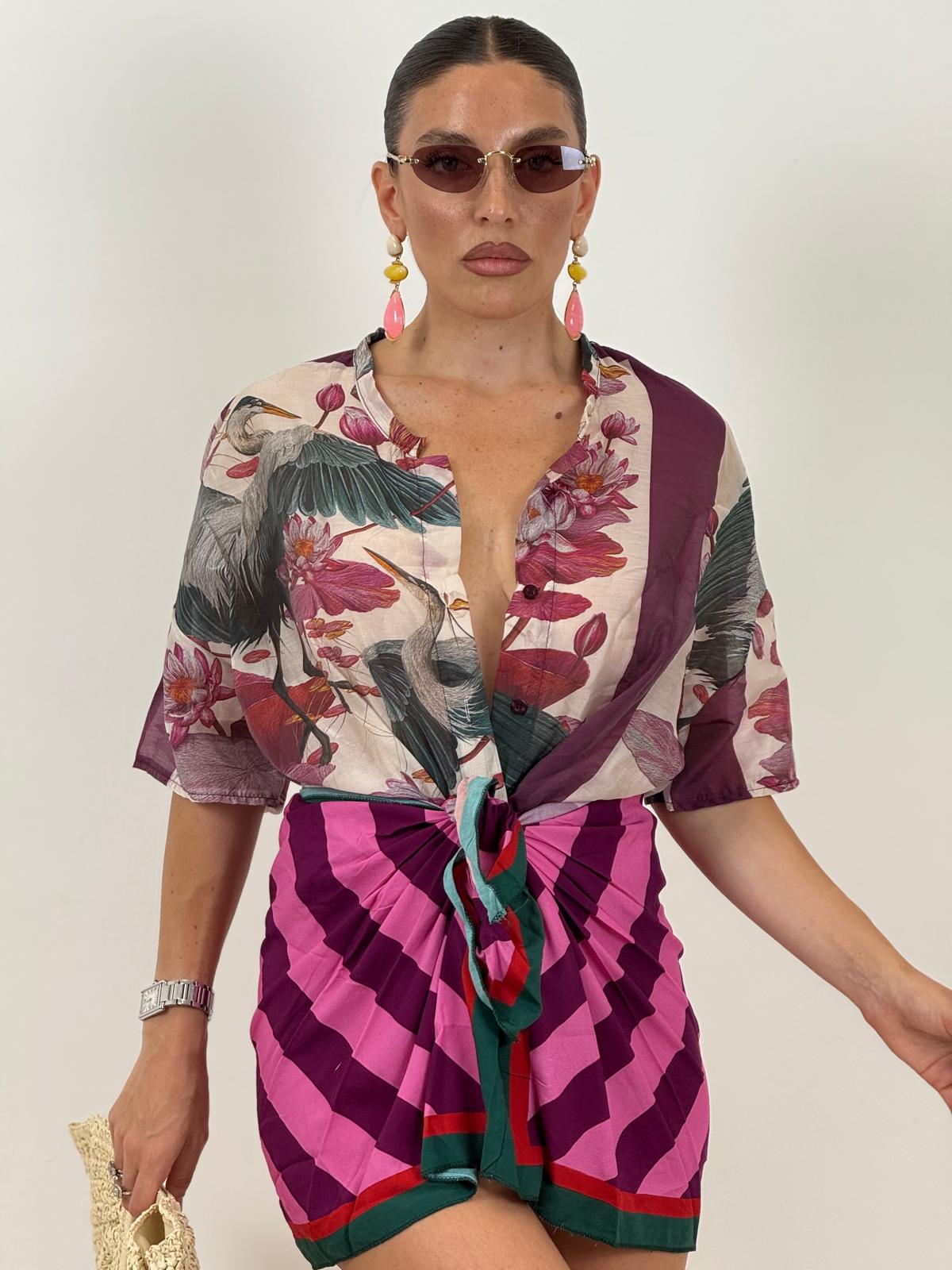 Cordset ONDA SELVAGGIA - Completo camicia e gonna pareo