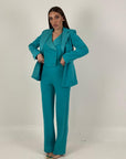 Tailleur NABY - Tailleur sartoriale tre pezzi, panciotto doppio petto giacca e pantalone palazzo