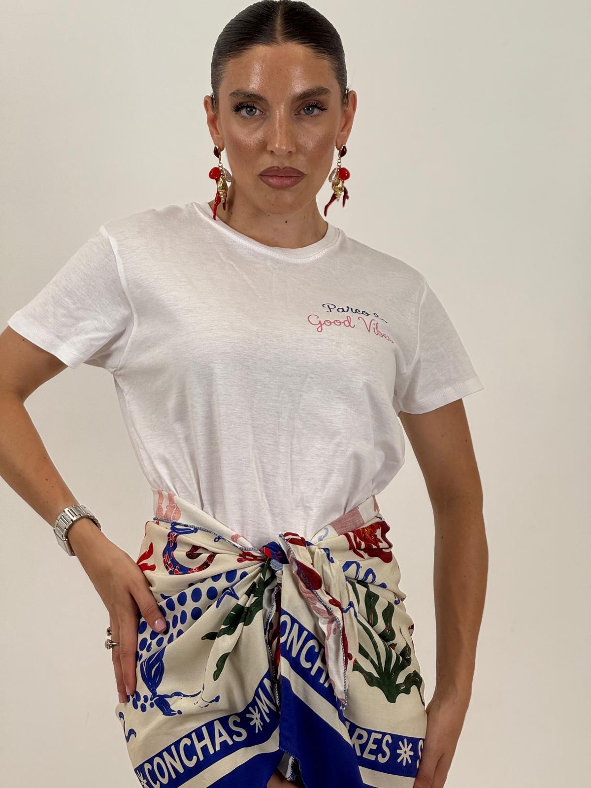 T-shirt in cotone PAREO &amp; GOOD VIBES