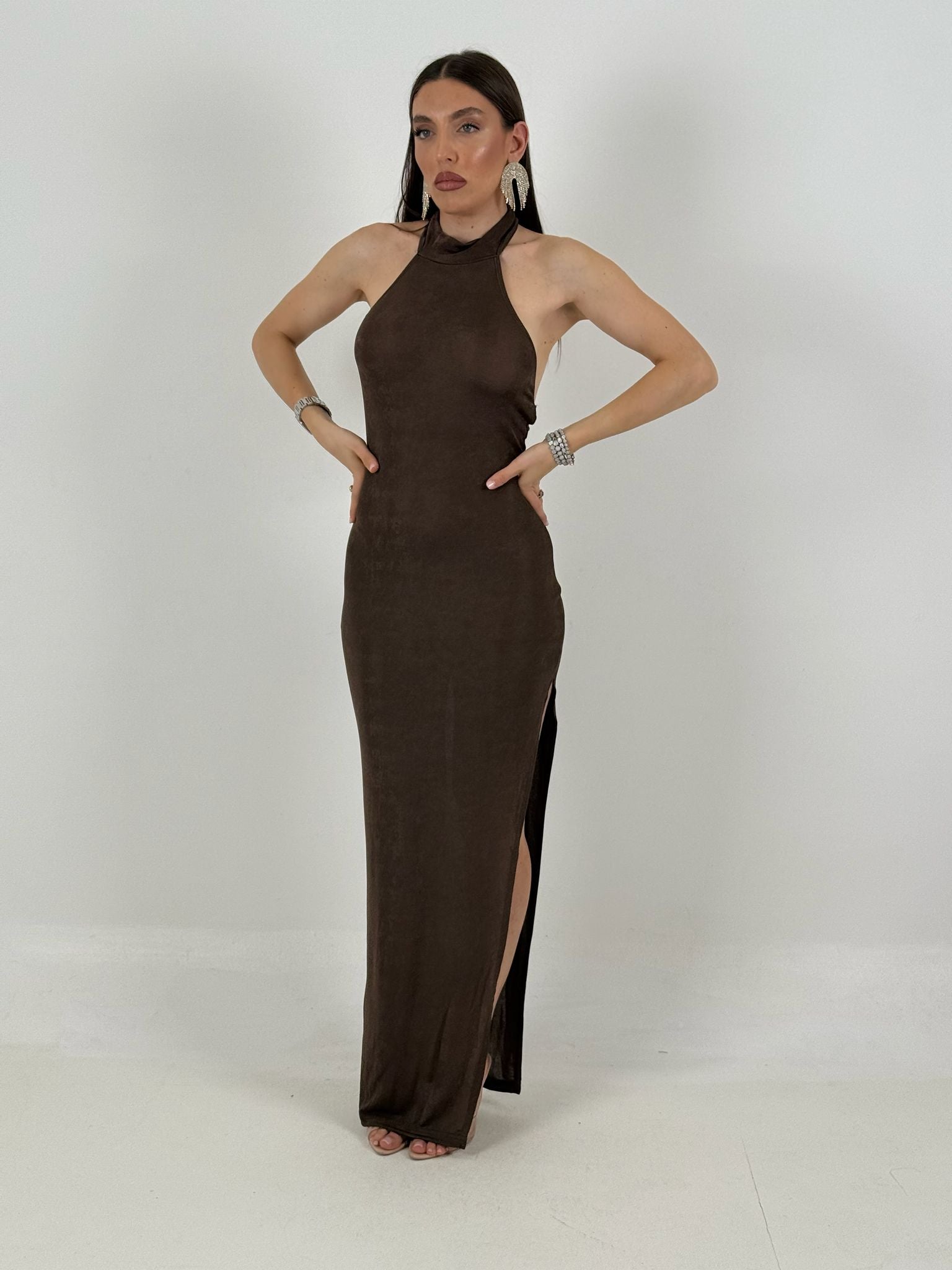 Abito LARISSA - Abito lungo con schiena nuda