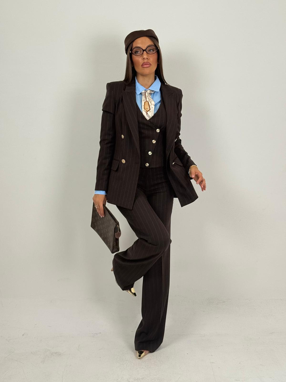 Tailleur BEVERLY - tailleur sartoriale tre pezzi gessato