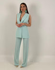 Tailleur KESSY - Tailleur sartoriale con giacca modello smanicato e pantalone palazzo