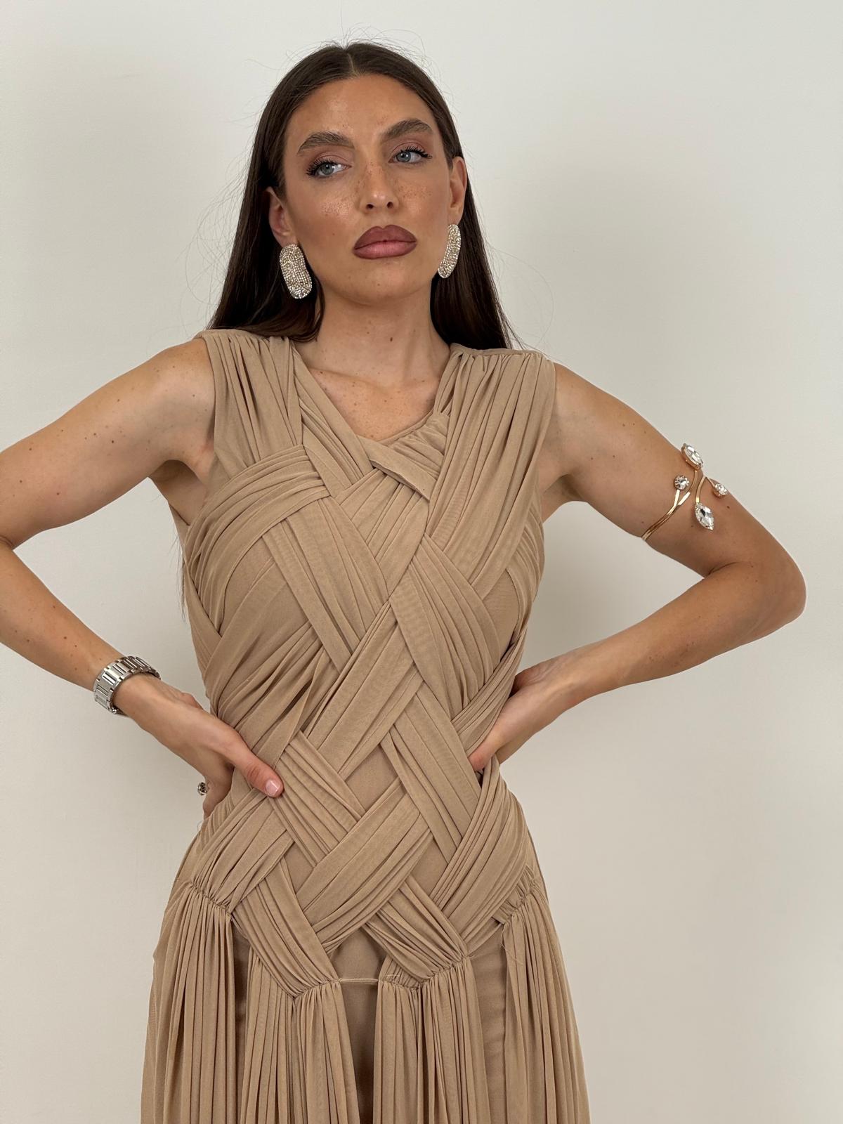 Abito FIONA - Abito lungo con corpetto ad intreccio - COLLEZIONE CHIC