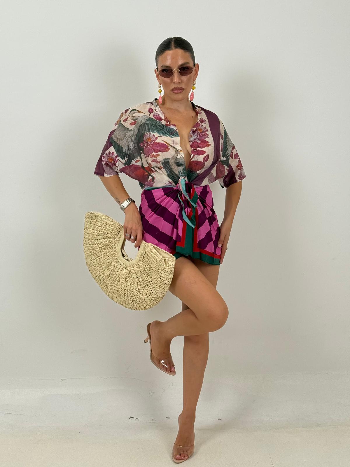 Cordset ONDA SELVAGGIA - Completo camicia e gonna pareo