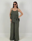 Cordset ELISA - Completo blusa con rouche e pantalone