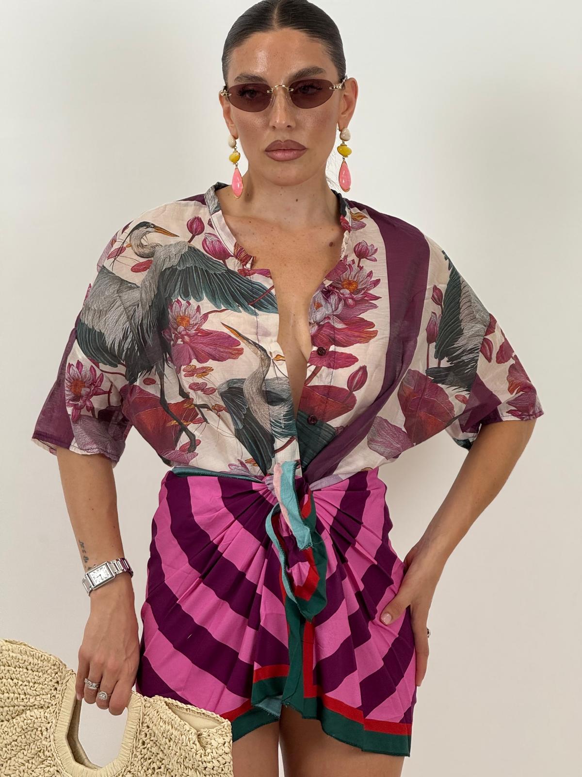 Cordset ONDA SELVAGGIA - Completo camicia e gonna pareo