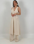 Cordset HILARY - Completo tre pezzi, top gilet lungo e pantalone