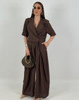 Tailleur PALMA - Completo giacca corta e pantalone gessato