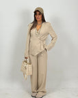 Tailleur DORA - Completo giacca con cintura laterale e pantalone