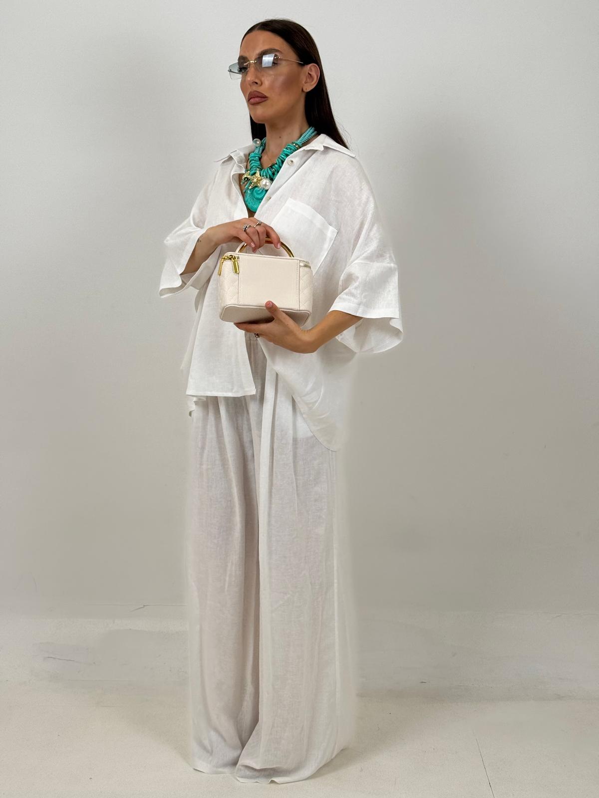 Cordset JOSEPHINE - Completo camicia e pantalone 55%lino e 45%cotone