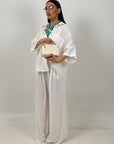 Cordset JOSEPHINE - Completo camicia e pantalone 55%lino e 45%cotone