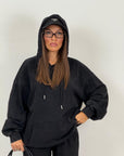 Tuta NOIR - Completo felpa con cappuccio e pantalone