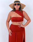 CURVY Cordset TROPEA - COMPLETO TOP E GONNA CON SPACCO
