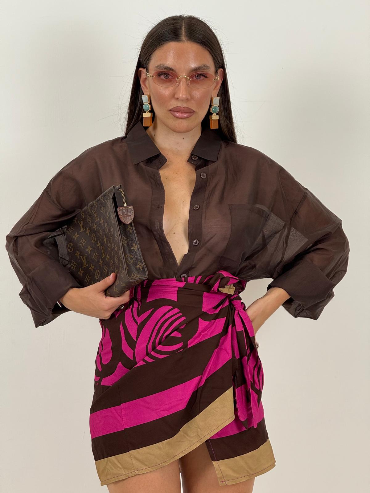 Camicia velata marrone
