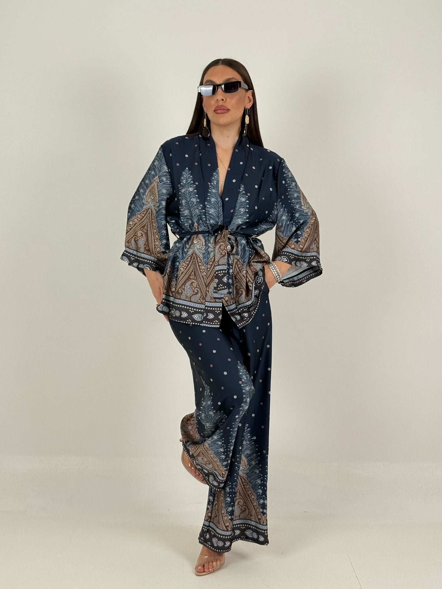 Cordset KIMB - tailleur kimono e Pantalone palazzo effetto seta